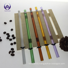 China Manufacturer coloured reusable borosilicate straight glass straws